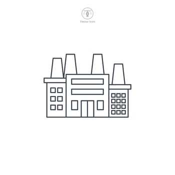 Factory building icon symbol illustration isolated on white background vector