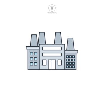 Factory building icon symbol illustration isolated on white background vector