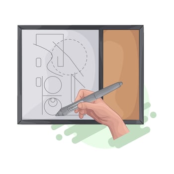 write on the whiteboard illustration vector