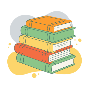 graphics of several books lying on top of each other png