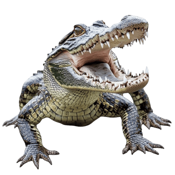 Closeup of a Crocodile with its Mouth Open png