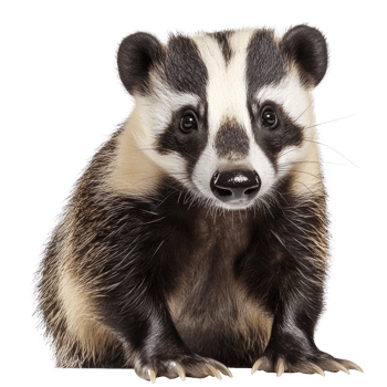 A Close-Up Portrait of a European Badger png