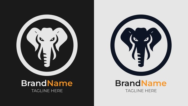 Sophisticated Black White Elephant Logo. Elevate your brand with this sophisticated black and white elephant logo . A perfect choice for those who appreciate refined and elegant design elements vector