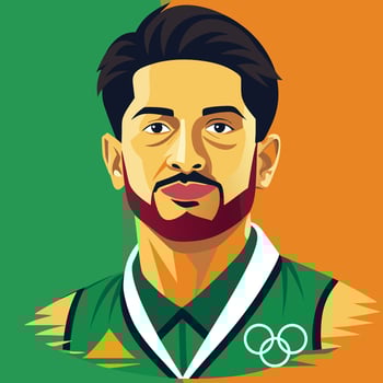 Pakistani Sport man Olympic gold medal concept Mascot Logo Design with Modern illustration Concept Style for Badge and T shirt vector
