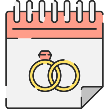 Wedding Day Icon Illustration Flat Design Isolated on Transparent Background png