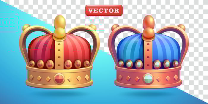 King crown, 3d. Suitable for design elements and games vector