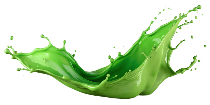 Fresh green liquid splash in dynamic flow, isolated transparent png