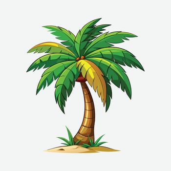 green coconut tree vector
