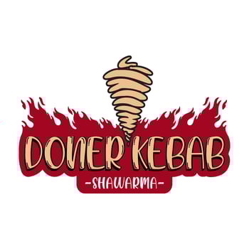 Doner kebab logo for restaurants and markets. Shawarma kebab logo template. EPS10 illustration. vector