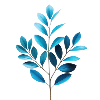 Blue leaf isolated on transparent background png