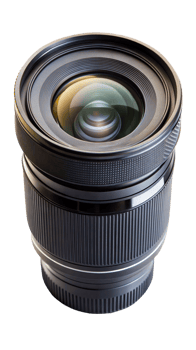Camera lens closeup isolated on transparent background png