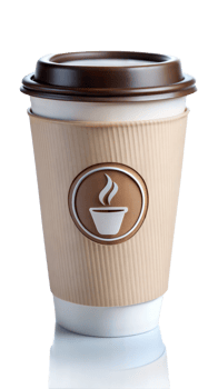 Disposable coffee cup isolated on transparent background png