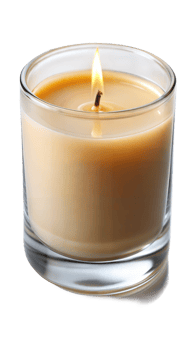Scented candle in glass jar isolated on transparent background png