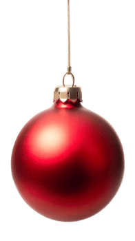 Red Christmas ornament isolated on transparent background png