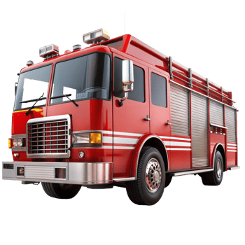 Fire truck isolated on transparent background png