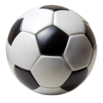 A white and black soccer ball isolated on transparent background png