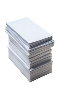 Stack of paper isolated on transparent background png