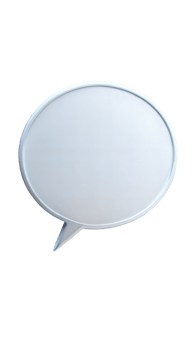 3D illustration of a circular speech bubble isolated on a transparent background. Ideal for communication and messaging concepts. png