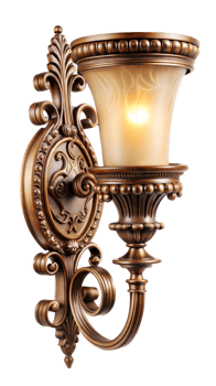 Wall sconce with candle holders isolated on transparent background png