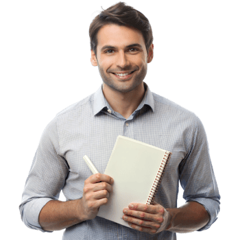 Man holding book isolated on transparent background png
