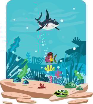 underwater landscape illustration vector