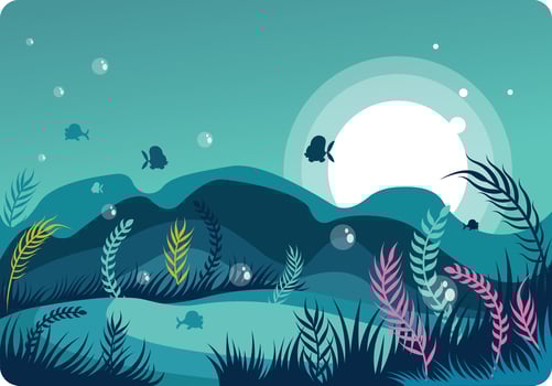 Underwater Ocean Landscape Illustration vector