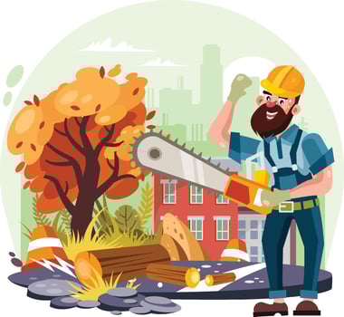 Vlogger Illustration Cut The Tree vector