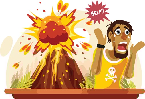 Volcano Disaster Illustration vector