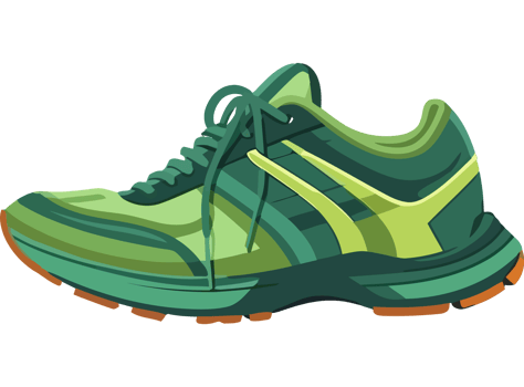 Green running shoes clip art png