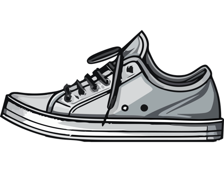 A cartoon shoe with a black background png