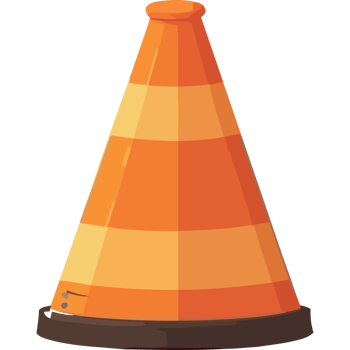 Traffic cone for safety equipment isolated png