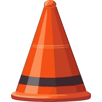 A traffic cone on a transparent background png