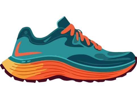 An illustration of a running shoe png