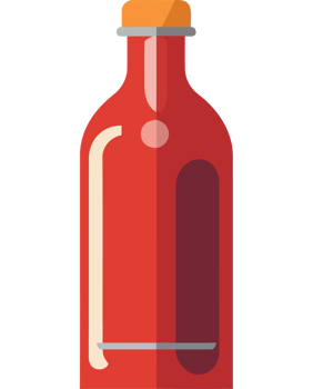 A red bottle with a yellow lid png