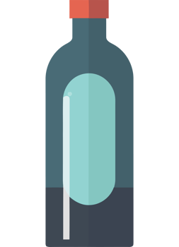 A bottle with a red cap on it png