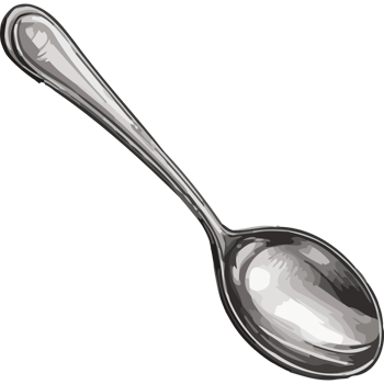 A silver spoon isolated png