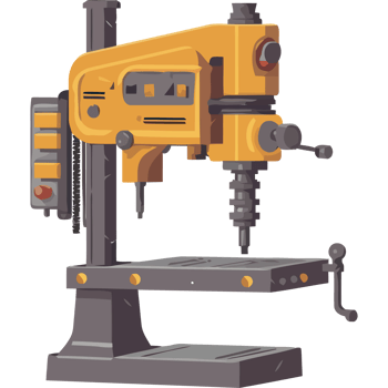 Robotic arm metal drill heavy industry factory isolated png