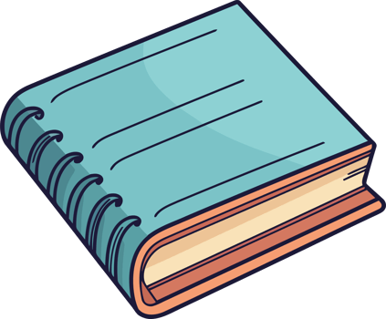 A blue book with a black border png