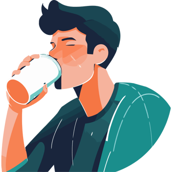 A man drinking a cup of coffee png