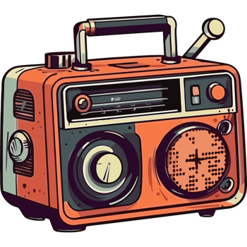 old fashioned boom box an analog audio isolated png