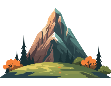 Mountain landscape with trees and grass png