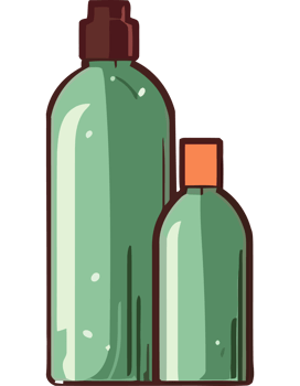 Two bottles of shampoo and conditioner png