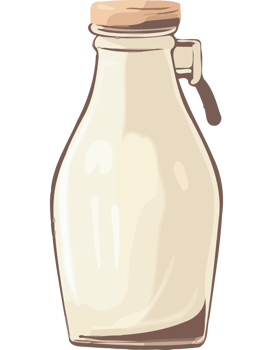 Organic milk in glass bottle a refreshing product png