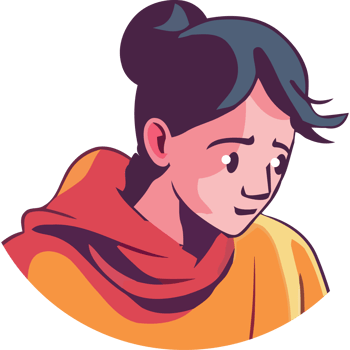 A cartoon woman with a scarf on her head png