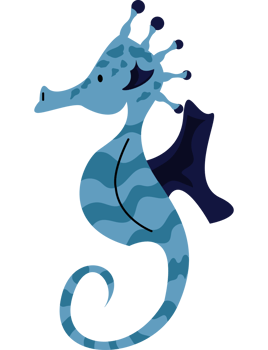 blue seahorse design png