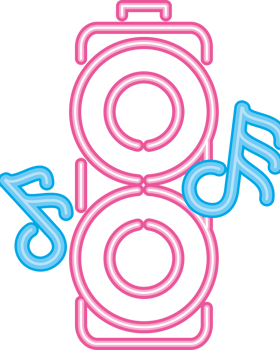 speaker music neon festive icon png