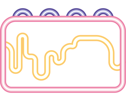 A neon sign with a wave pattern png