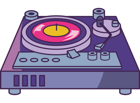 nineties pop art style music console png