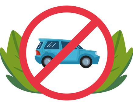 No parking sign with a car in the middle png