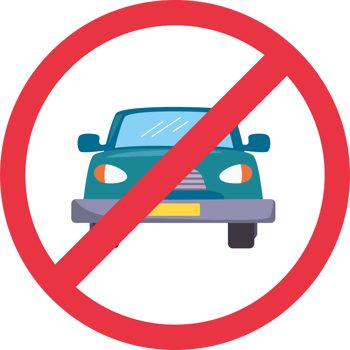 No parking sign with a car in the middle png